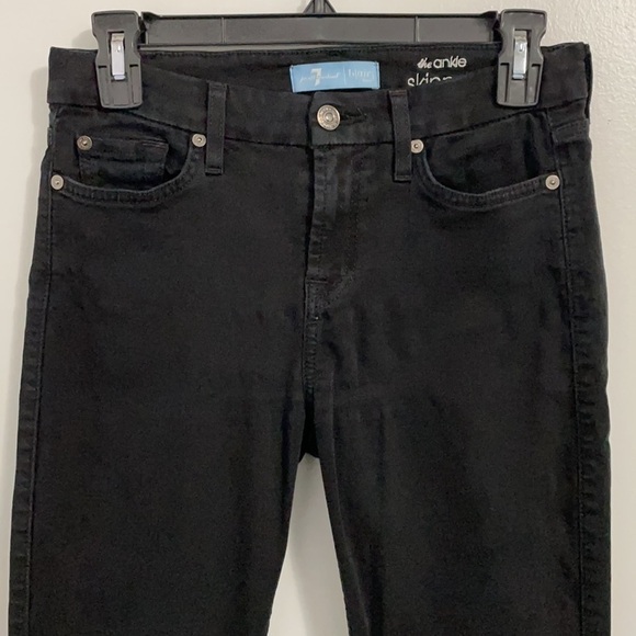7 For All Mankind B(Air) Ankle Skinny Black Jeans - Picture 4 of 11